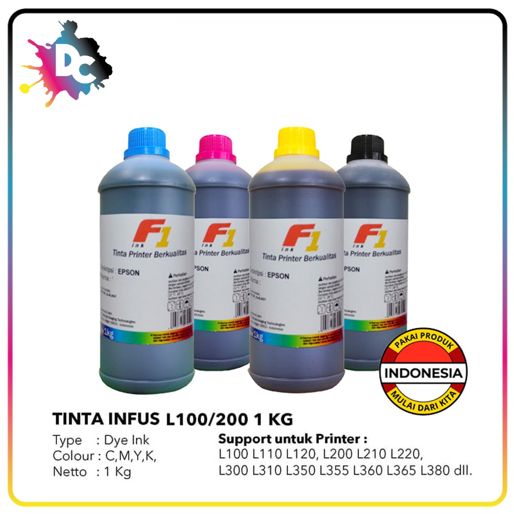 Jual Tinta Refill Dye L Series F1 Ink 1kg L120 L310 L300 L210 L350 L220 ...