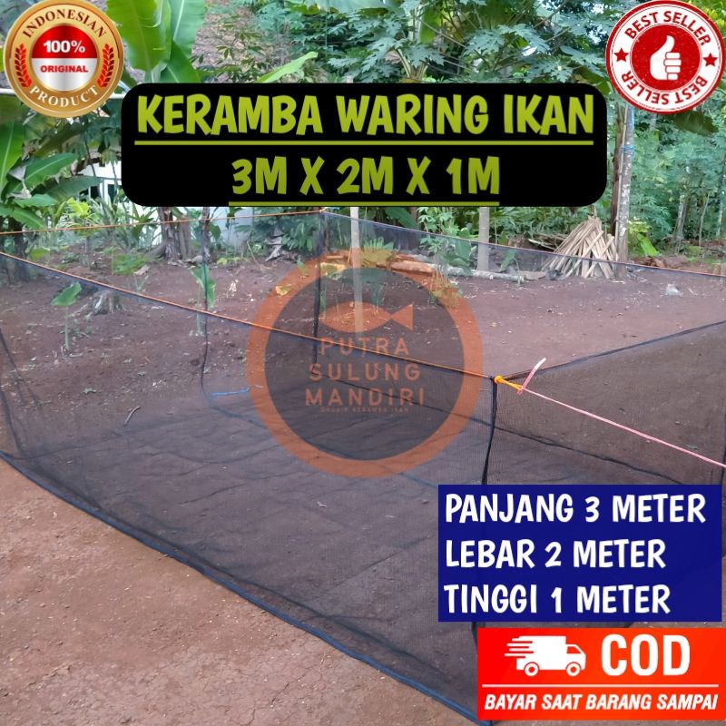 Jual K Keramba Jaring Apung Ikan X X Kotak Plus Tambang Pengikat Waring Rk Hitam Double