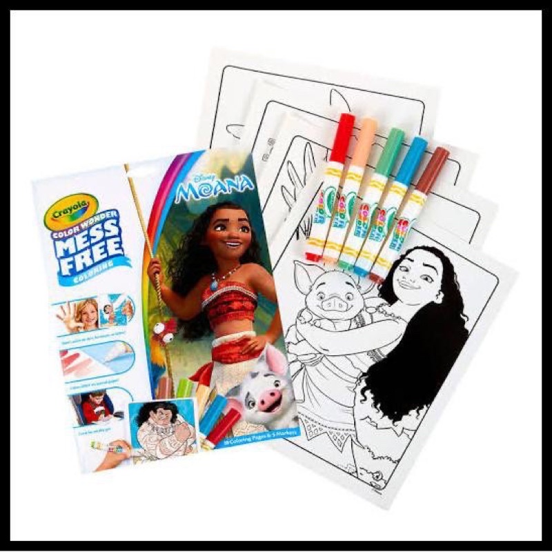 Jual crayola color wonder mess free coloring moana atau shopkins ...