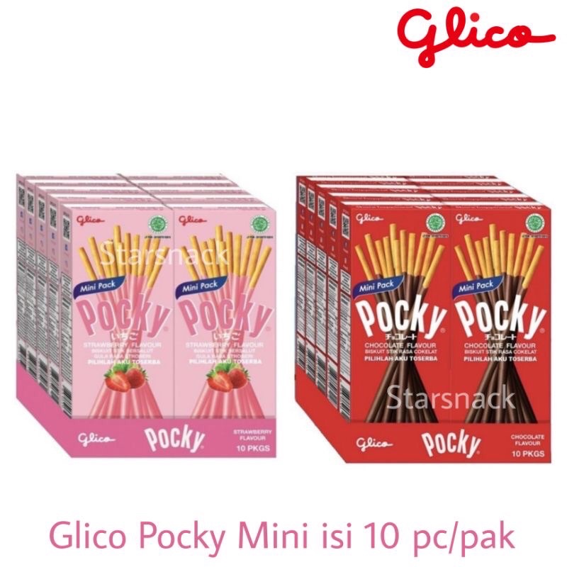 Jual SnackCandi Glico Pocky Mini Coklat / Strawberry isi 10 box ...