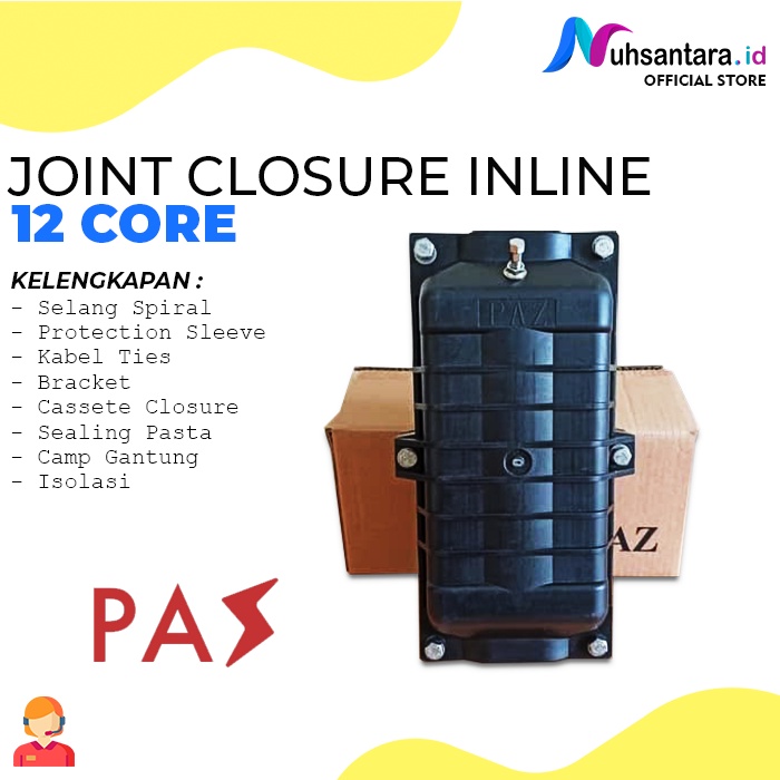 Jual [𝐎𝐑𝐈𝐆𝐈𝐍𝐀𝐋] Joint Closure Inline PAZ 12 Core Fiber Optic JB Inline ...