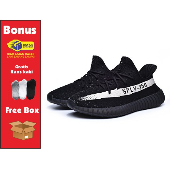 Jual Sepatu Sneakers Adiddas Yeezy boosts V2 SPLY 350 Black Static Premium sneakers Shopee Indonesia