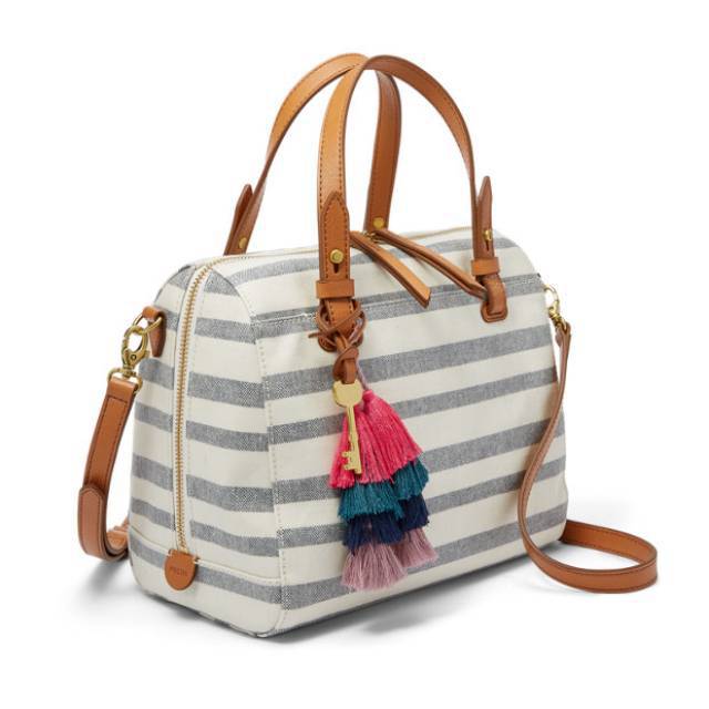 TAS FOSSIL RACHEL SATCHEL BLUE STRIPE ORIGINAL