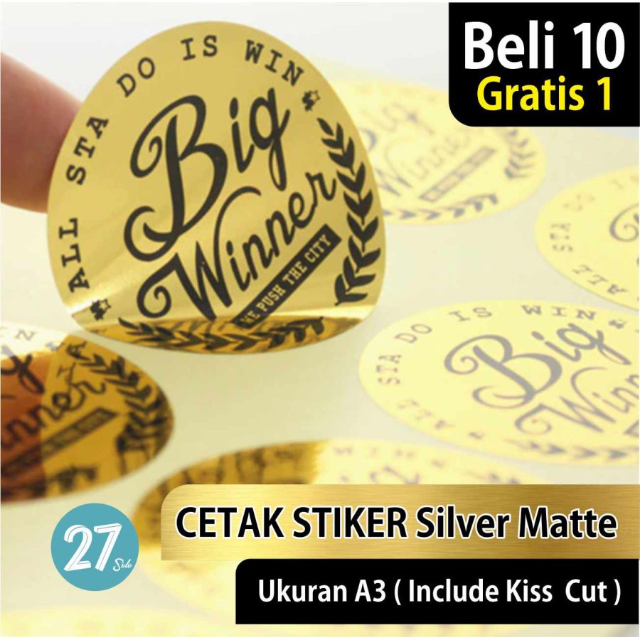 Jual Cetak Stiker Print Sticker Label Gold Chrome A3 And Kiss Cut Shopee Indonesia 7994