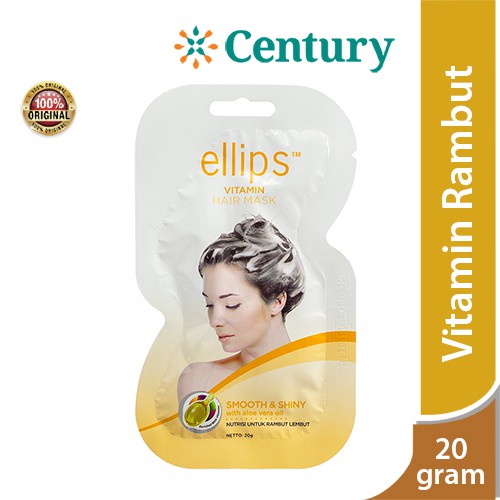 Jual Ellips Vitamin Hair Mask Smooth & Shiny With Aloe Vera Oil 20 gram ...