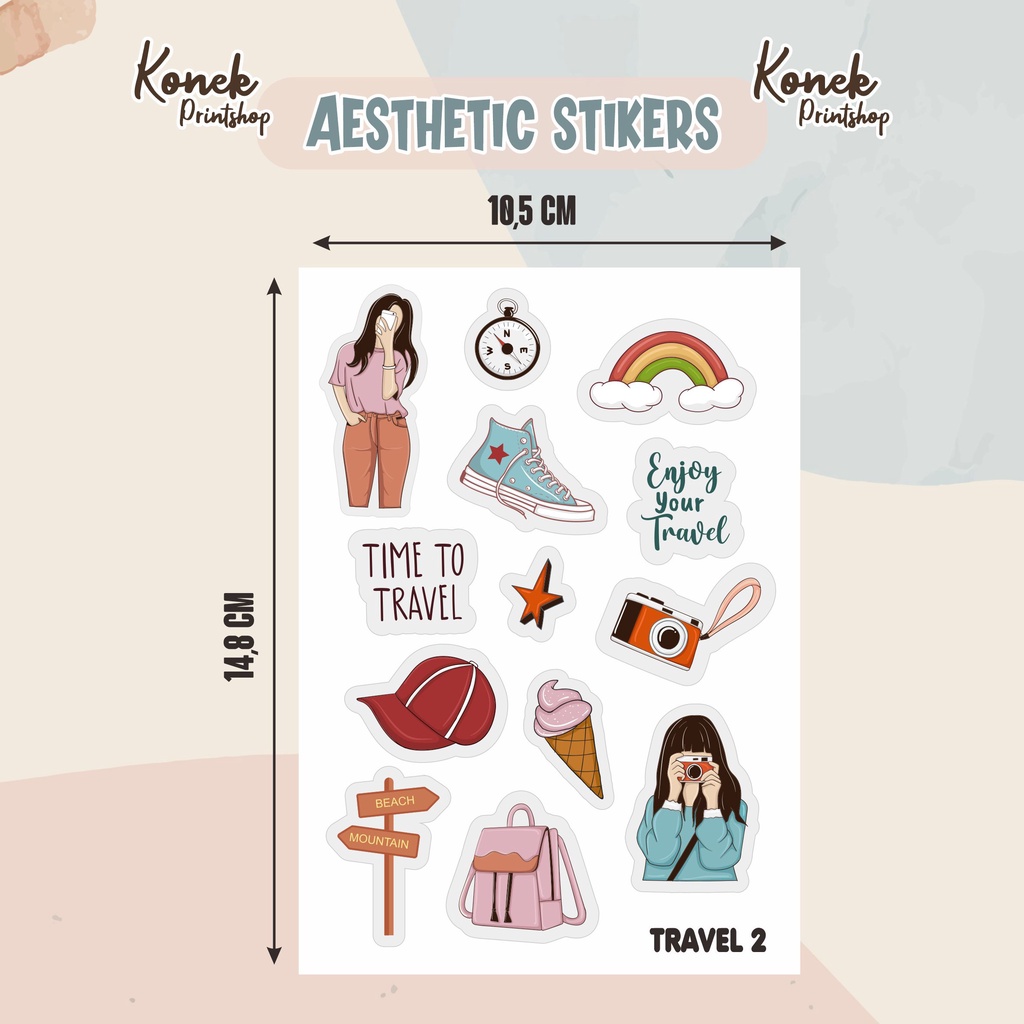Jual Stiker Aesthetic Tema Liburan Wisata Traveling (Sudah Dipotong ...