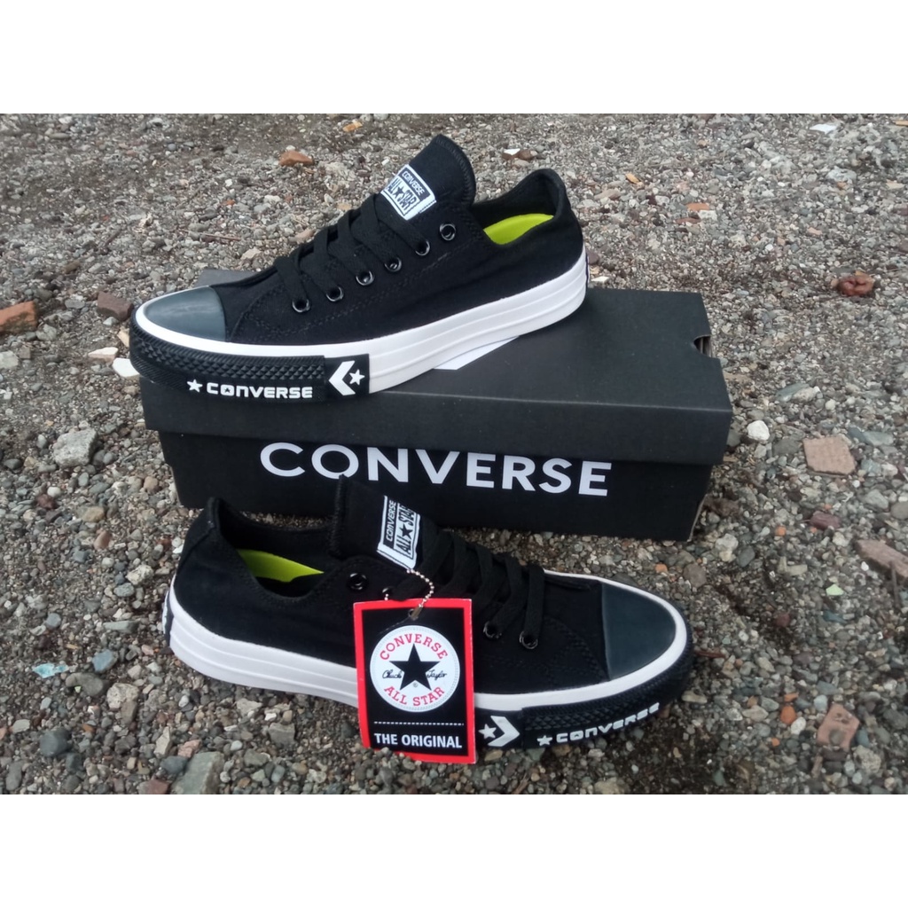 Jual sepatu pria sneakers allstar converse chuck taylor II polos hitam Shopee Indonesia