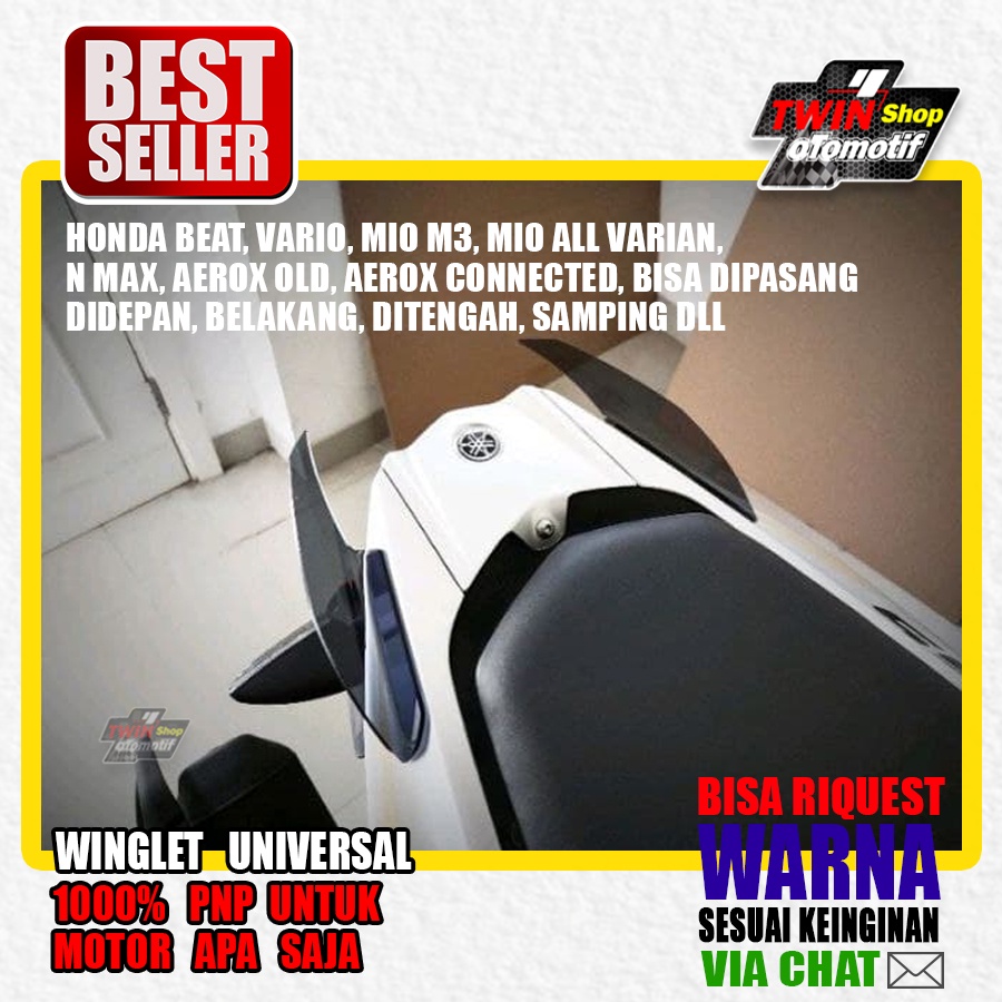 Jual WINGLET UNIVERSAL HITAM, SUPRAX 125, HONDA BEAT, VARIO 110, VARIO ...