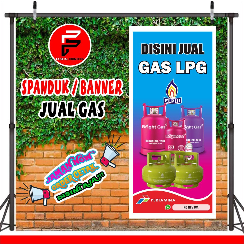 Jual spanduk warung gas elpiji banner toko gas lpg ukuran 0,6 x 1,6 ...