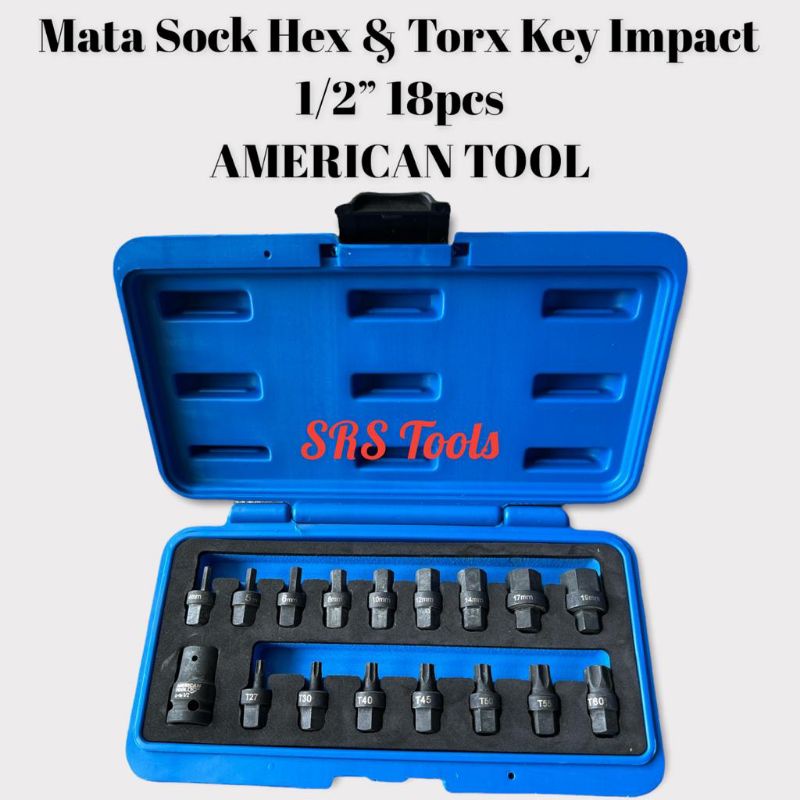 Jual AMERICAN TOOL 8958793 Mata Sok Hex and Torx Key Impact Set 1/2 ...