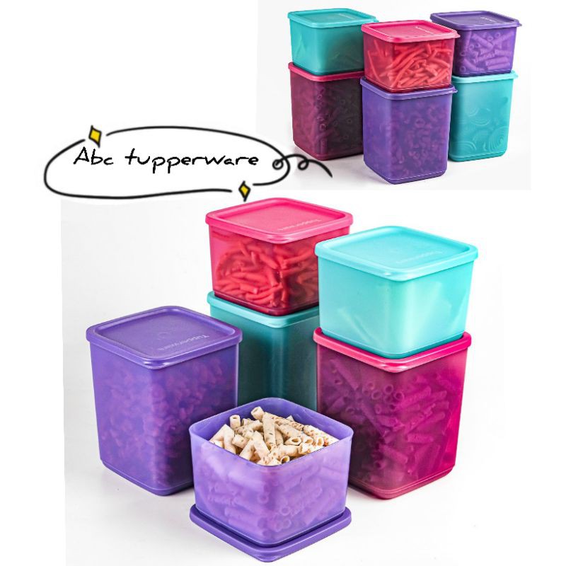 Jual Tupperware 6 Pcs Toples Set Cantik Canister Menyimpan Makanan Kue ...