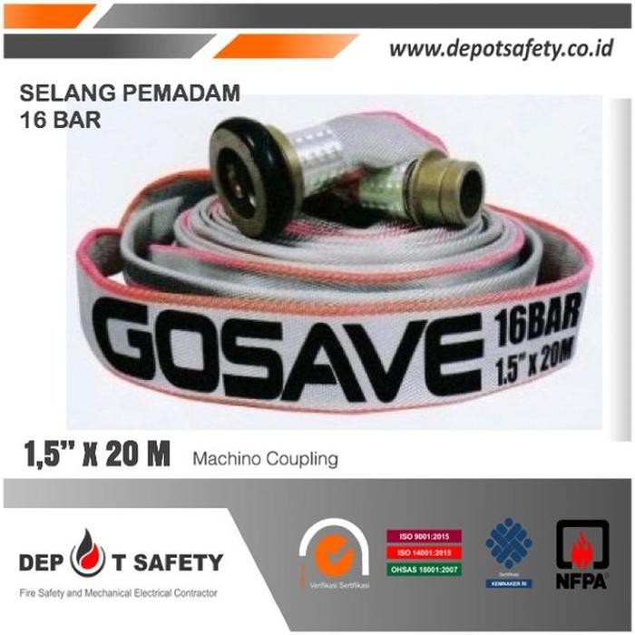 Jual Dijual Selang Pemadam Fire Hose Gosave 1.5 inch x 20 meter Machino