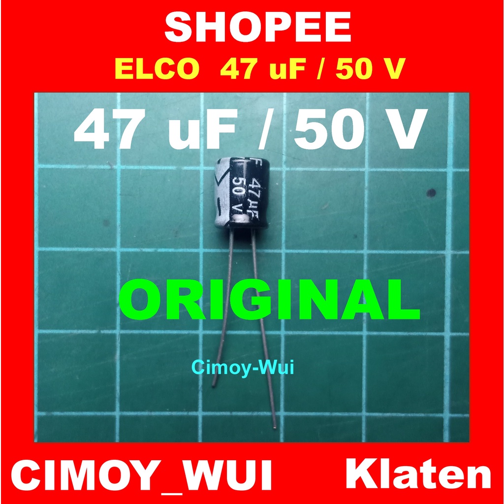 Jual Elco 47uf 50v Elco Kondensator Kapasitor Capacitor 47 Uf 50 V Kapasitor Elektrolit Shopee 5855