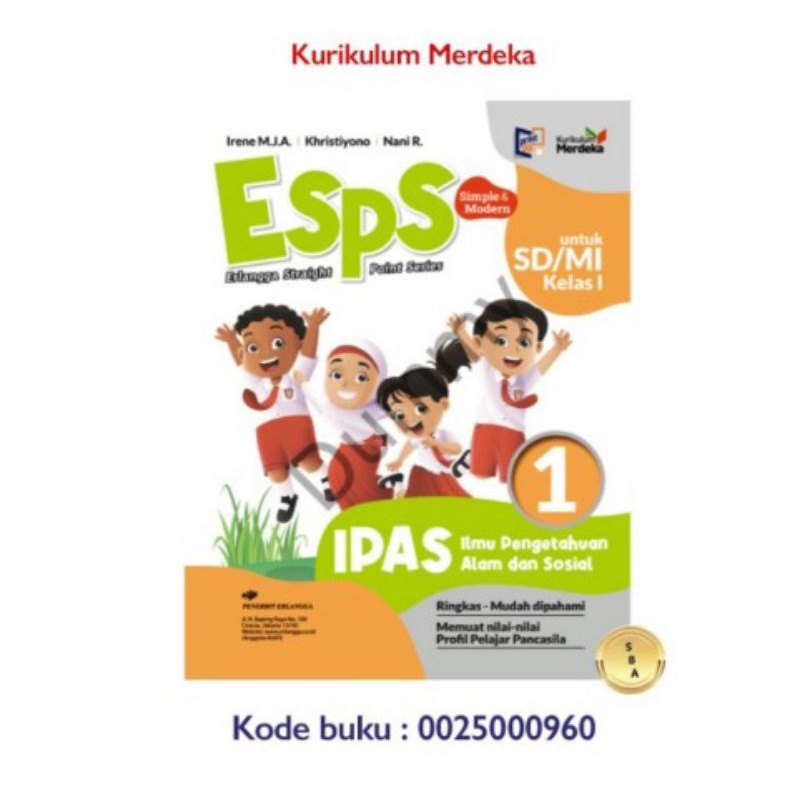 Jual BUKU ESPS KURIKULUM MERDEKA UNTUK KELAS 1 K2021 ESPS MTK, IPAS, B ...