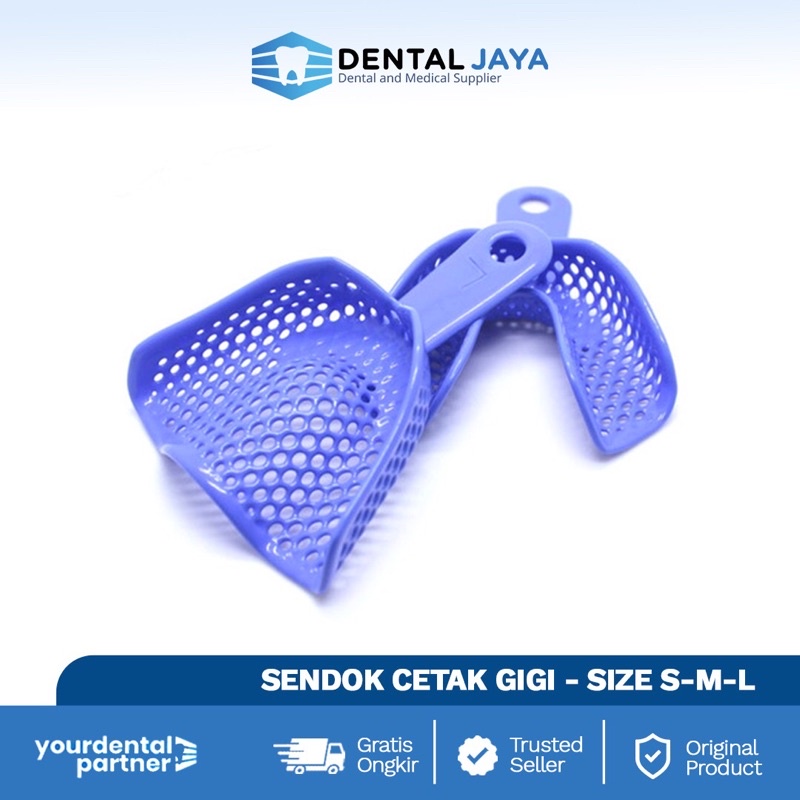 Jual Dental Jaya Sendok Cetak Gigi Sendok Cetak Logam Lapis Plastik Mouth Tray