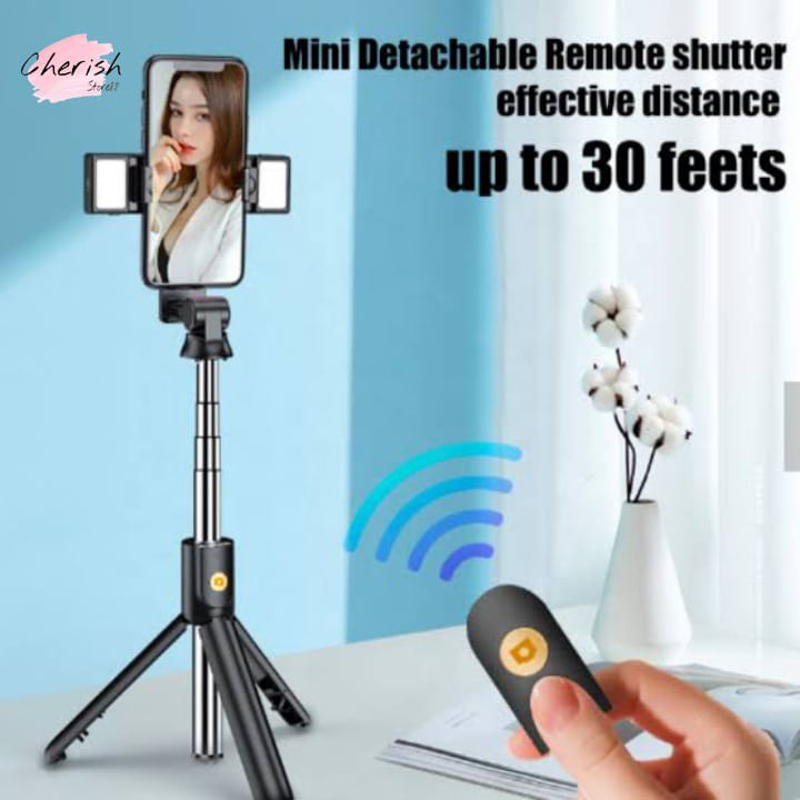 Jual Selfie Stick 3 In 1 K12d Tongsis Tripod Dual Led With Wiresless