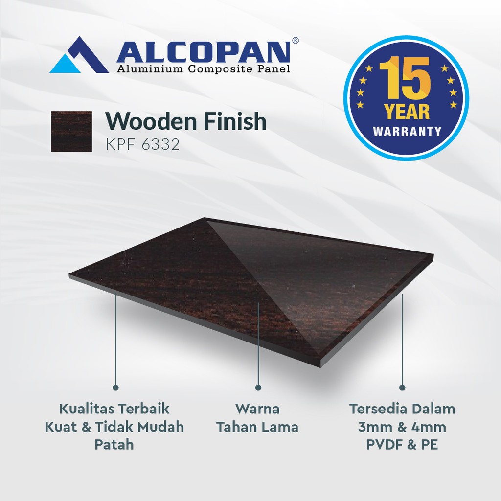 Jual ( Free Kurir Toko ) ACP Alcopan Wooden Finish 4mm PV Aluminium ...