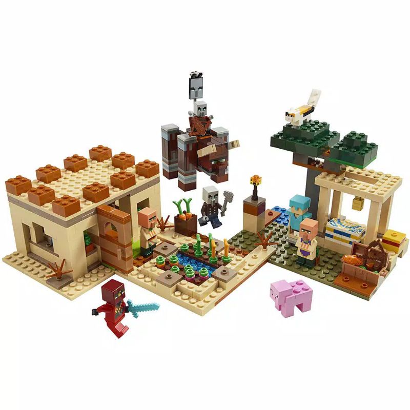 Jual Minecraft Mainan Balok Susun Minecraft TheIllager Raid | Shopee ...