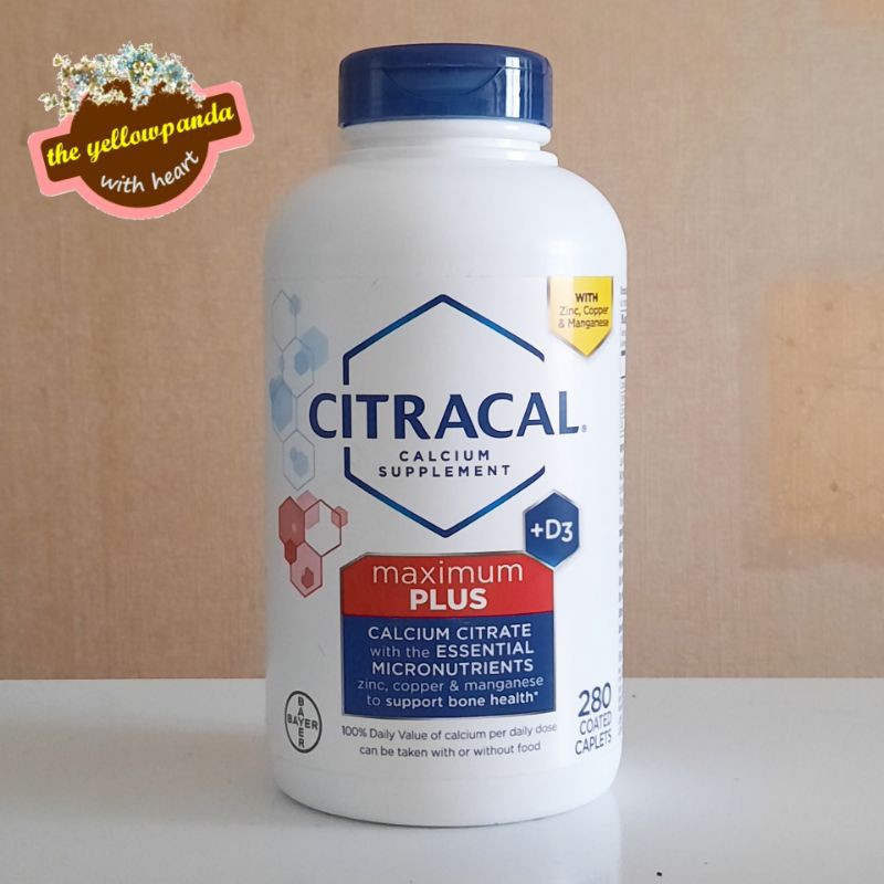 Jual Citracal Maximum Plus Calcium Citrate + D3 280 Caplets | Shopee ...