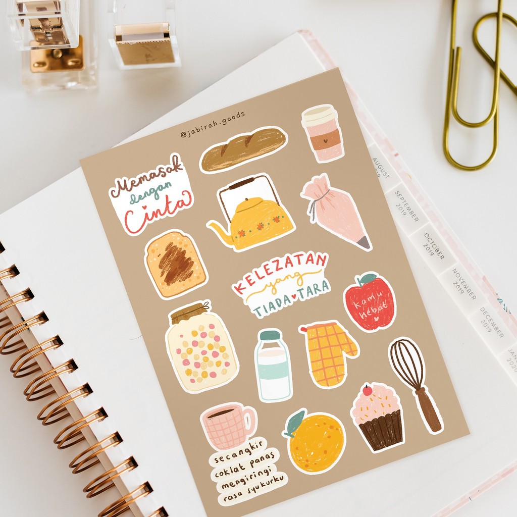 Jual Sticker Sheet Masak | Stiker Jurnal | Jabirah | Shopee Indonesia