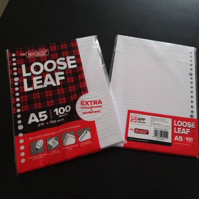 Jual KERTAS REFILL, ISI FILE, ISI BINDER, LOOSE LEAF, BBO LL 100 A5 BIG ...