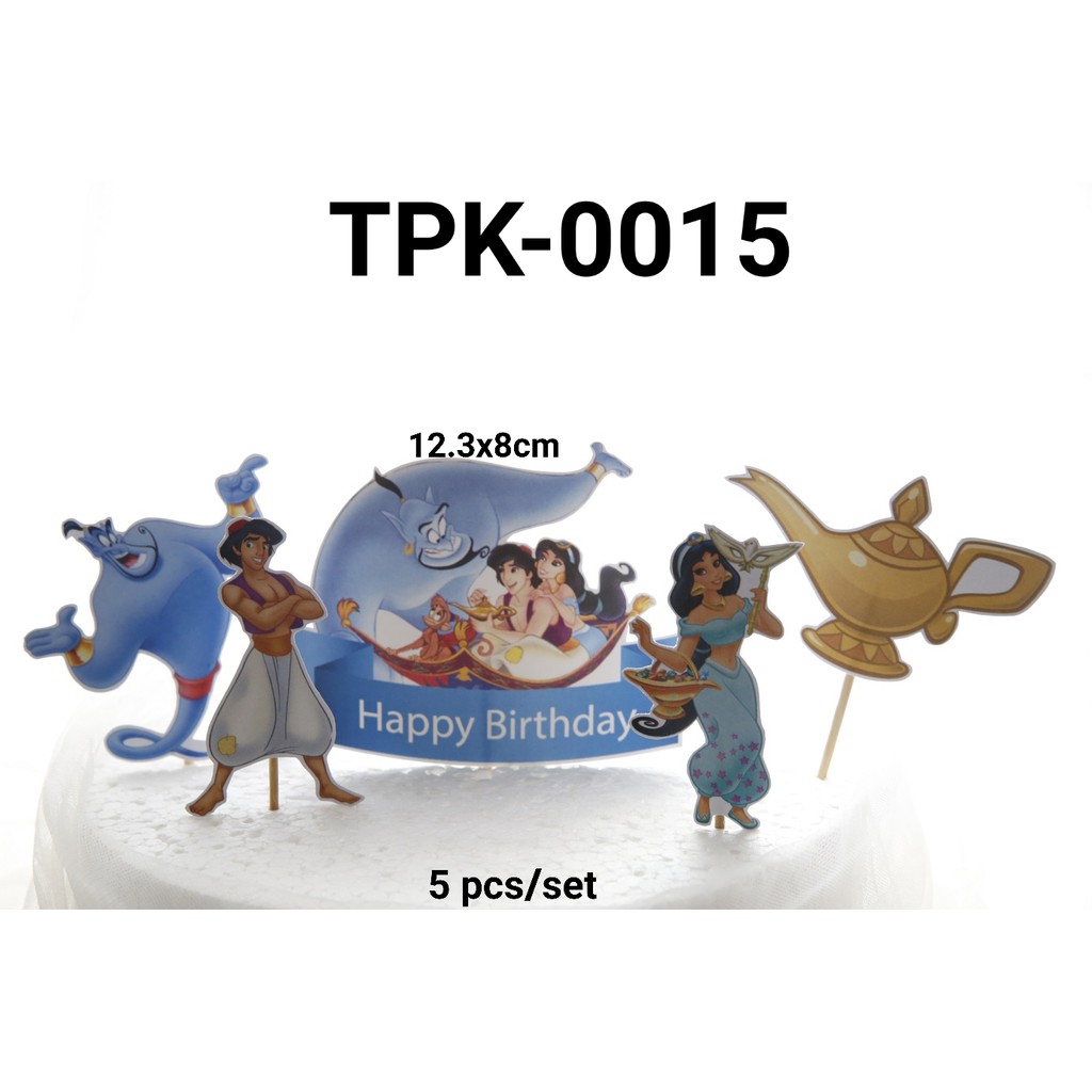 Jual TPK-0015 Cake topper kertas tusuk hiasan kue aladdin jasmine ...