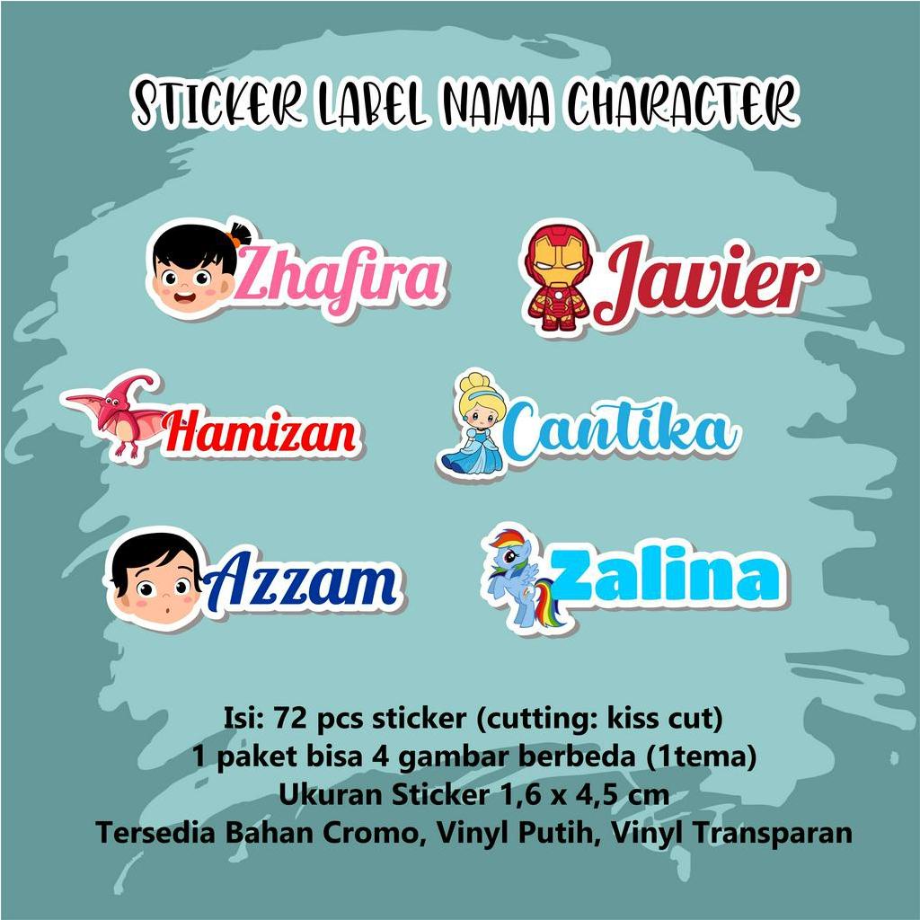 Jual [1 PAKET ISI 72 PCS STIKER] - Stiker Nama / Sticker Label Nama
