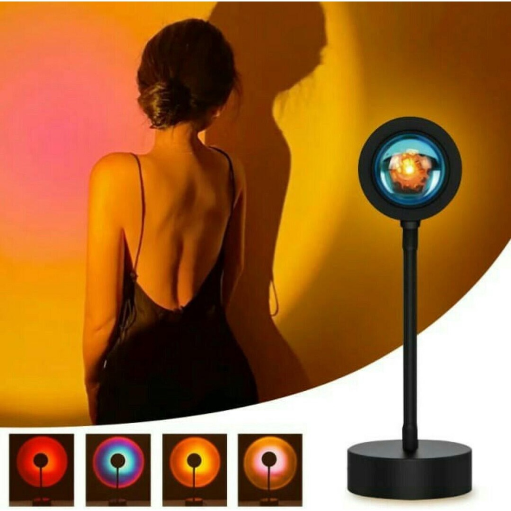 Jual Lampu Sunset LED Lamp Lampu Tidur Estetik Viral Tiktok Sun Sunset