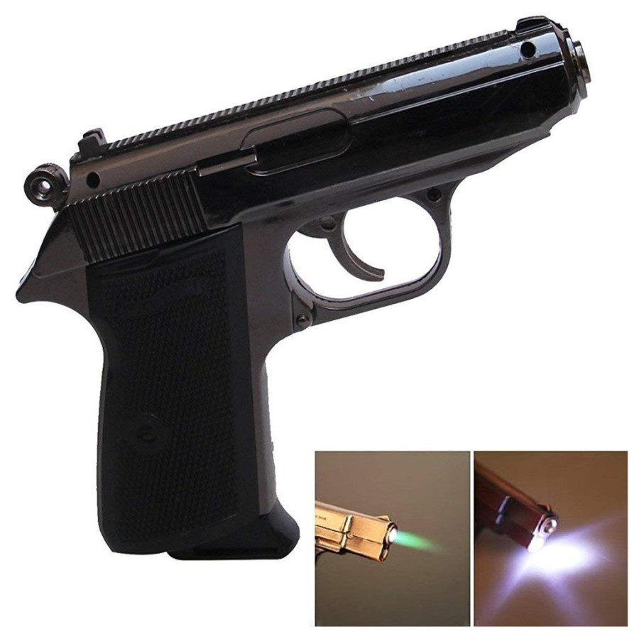 Jual KOREK API PISTOL FULL BESI METAL FREE SARUNG FULL BLACK LASER ...
