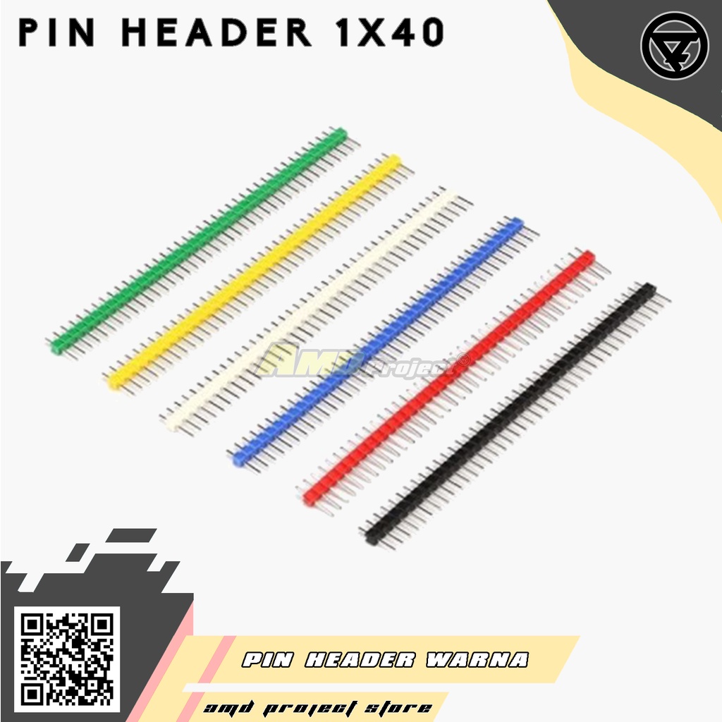 Jual Pin Header Male 2,54mm 1x40 Berbagai Warna Cowok 2.54 mm Lurus ...