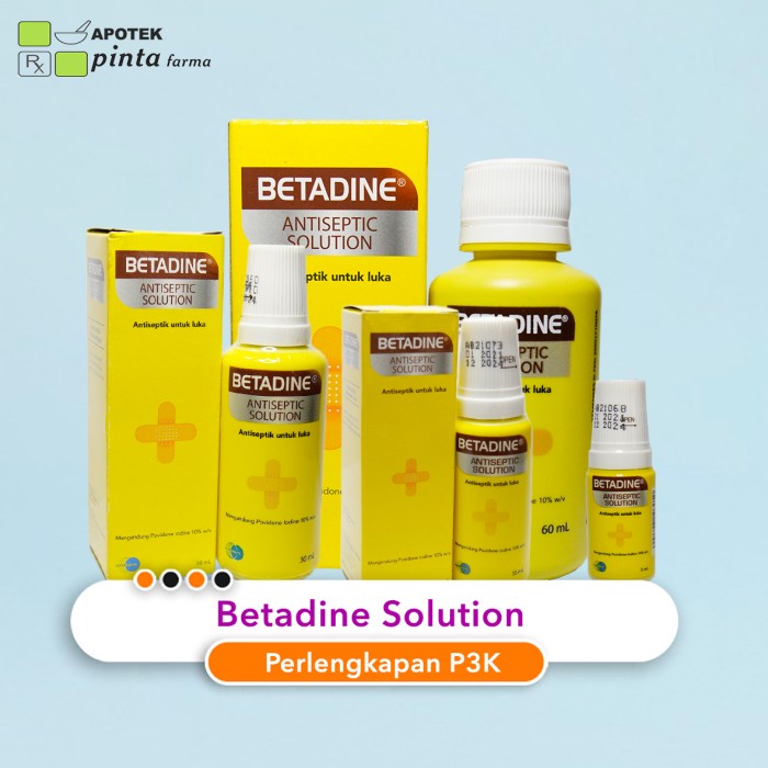 Jual Cairan Antiseptik Betadine Solution Antiseptik Luka Povidone