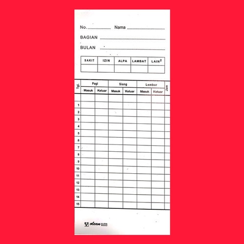Jual TBMO KARTU ABSEN OCI LKM BIRU 100 LBR A | Shopee Indonesia