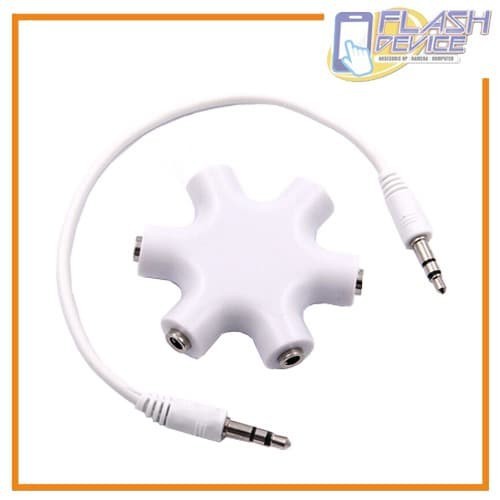 Jual Splitter Audio Jack 6 way Ports Male to 5 Female Aux 3.5mm ...