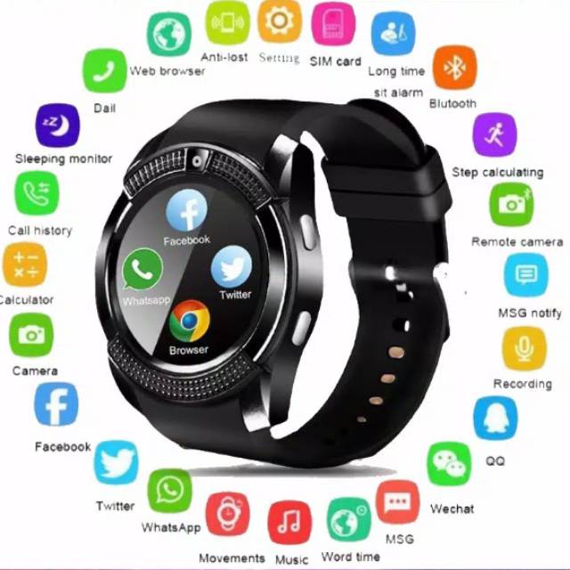 Cara setting 2025 smart watch v8