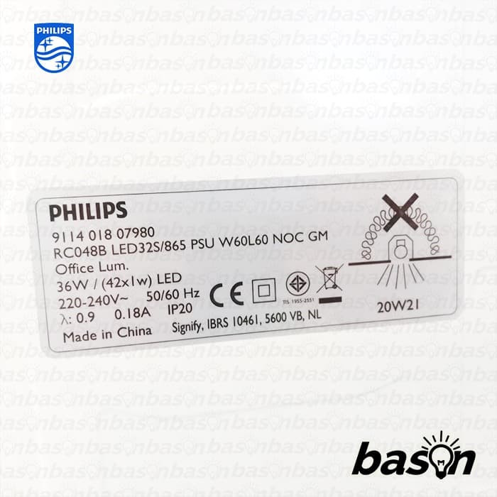 Jual PHILIPS RC048B W60L60 36W LED32S PSU NOC GM - LAMPU LED PANEL ...