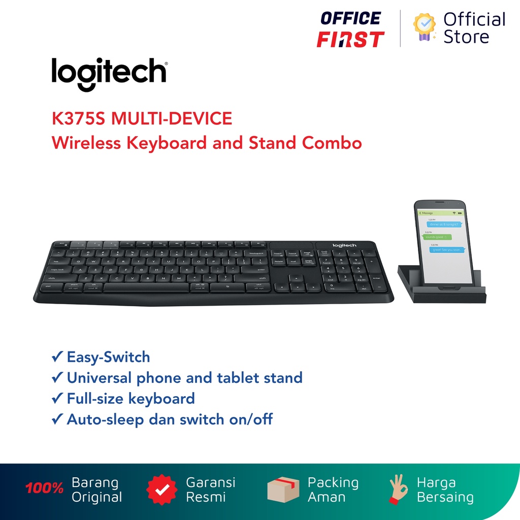 Jual Logitech K375s Multi Device Keyboard Combo Wireless Stand USB K ...