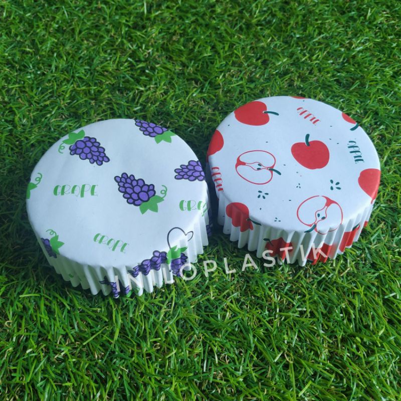 Jual Kertas roti Bulat / Round Cup Cake /Paper Cup Case fruits14x8Cm ...