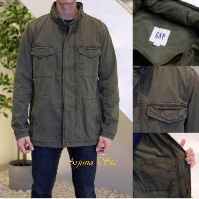 Jual GAP Military Jacket with Hidden Hood Army Green