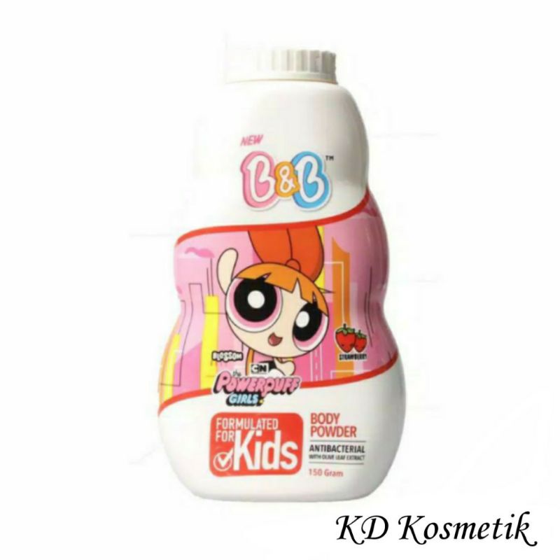 Jual B&B Kids Powder Powerpuff Girls 150gr (Strawberry) | Shopee Indonesia