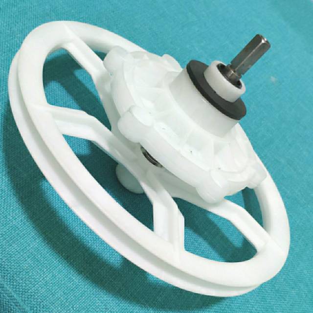 Jual SATU SET GEAR BOX AS + PULLY MESIN CUCI SANYO AQUA 2 TABUNG SW