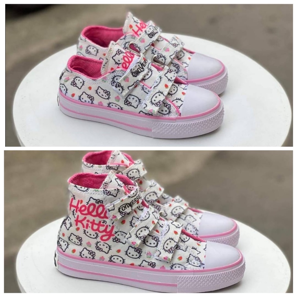 Jual Sepatu Anak Converse Hello Kitty Low High Velcro Perekat Kids Shopee Indonesia