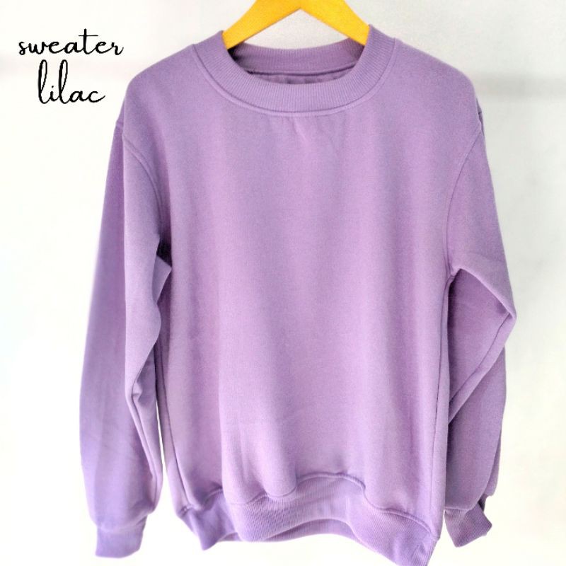 Jual SWEATER OVERSIZE LILAC / BASIC SWEATER PURPLE / SWEATER LILAC UNGU  MUDA | Shopee Indonesia