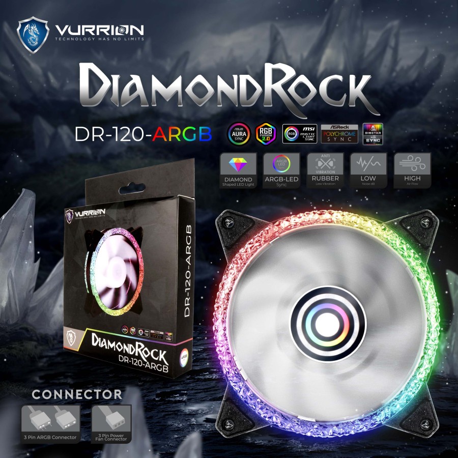 Jual FAN / FAN CASING / FAN COOLER - VURRION DIAMOND ROCK FAN ARGB ...