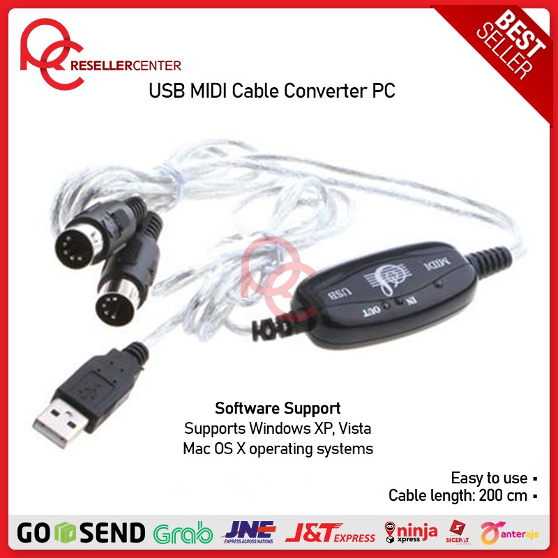 Jual [USB MIDI CABLE] USB MIDI Cable Converter PC to Music Keyboard