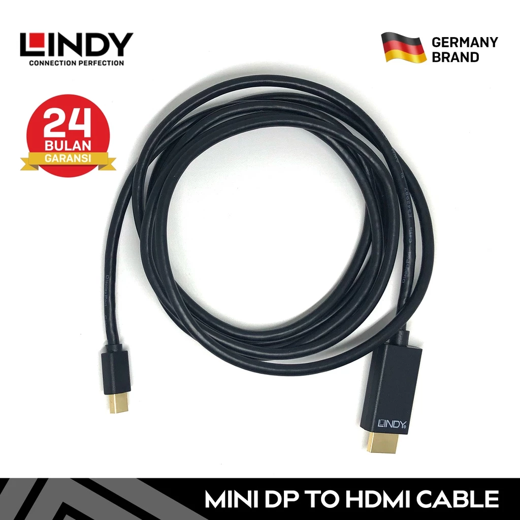 LINDY 41722 2M Mini DisplayPort to HDMI 4K30 Adapter Cable