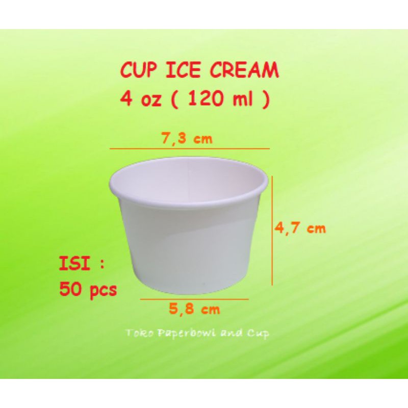 Jual Ice Cream Cup 4 Oz 120 Ml Polos Isi 50 Pcs Shopee Indonesia