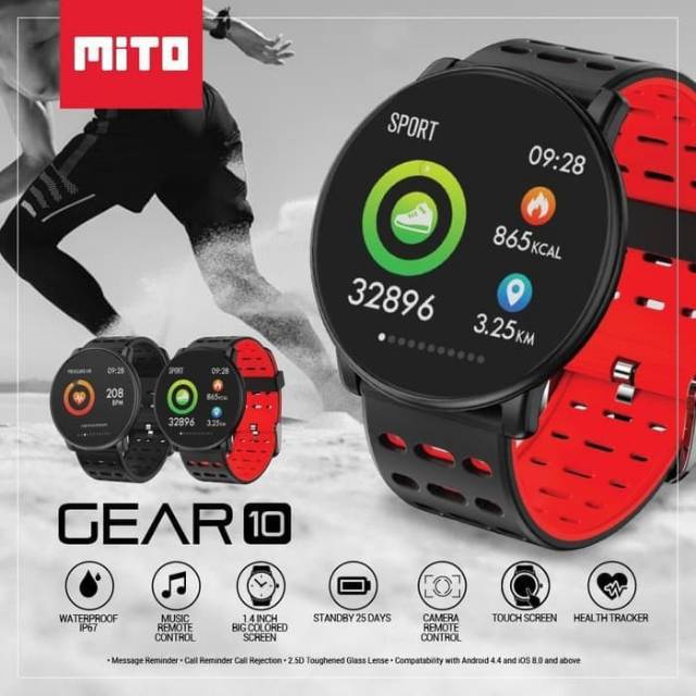 Jual Smartwatch Mito Gear 10 waterproof-touchscreen garansi resmi ...