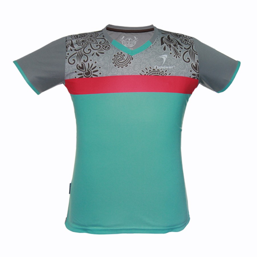 Jual Flypower Merapi Grey Sky Blue Kaos Badminton Wanita | Shopee Indonesia