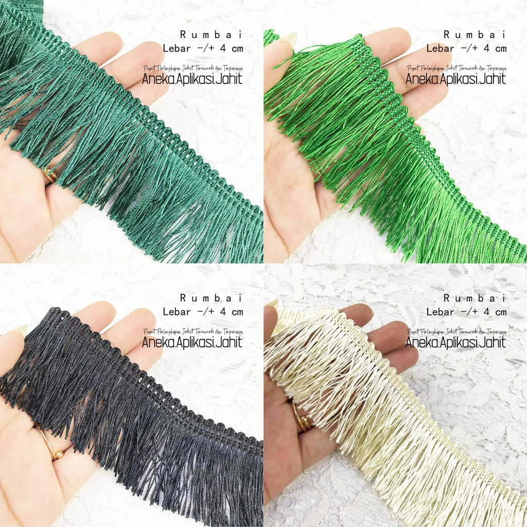 Jual 1 METER RUMBAI RUMBAI [ LEBAR -/+ 4 CM DAN 5 CM ] RUMBE RUMBE ...