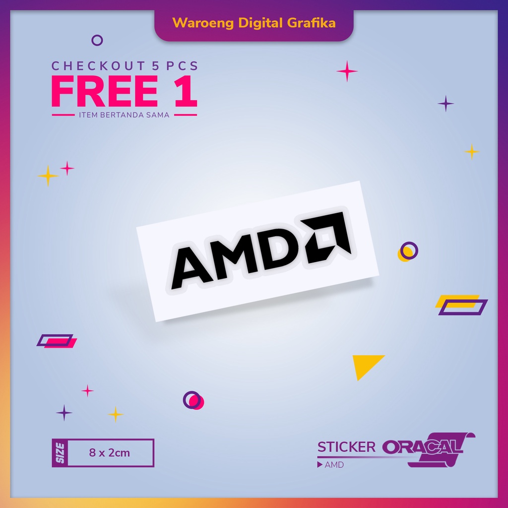 Jual Cutting Sticker PC / Laptop Logo AMD Stiker AMD Decal AMD